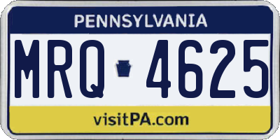 PA license plate MRQ4625