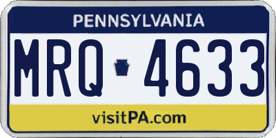 PA license plate MRQ4633