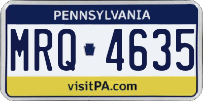 PA license plate MRQ4635
