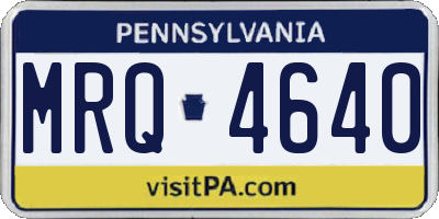 PA license plate MRQ4640
