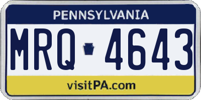 PA license plate MRQ4643