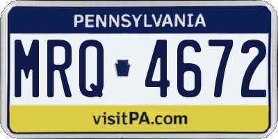 PA license plate MRQ4672