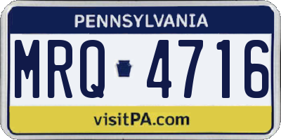 PA license plate MRQ4716