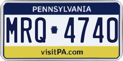 PA license plate MRQ4740