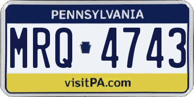 PA license plate MRQ4743