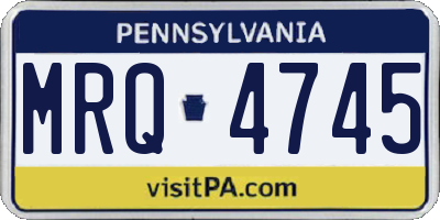 PA license plate MRQ4745
