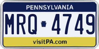 PA license plate MRQ4749