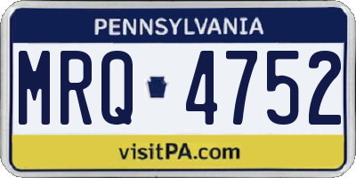 PA license plate MRQ4752