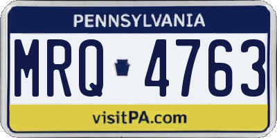 PA license plate MRQ4763