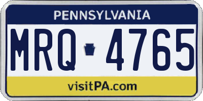 PA license plate MRQ4765