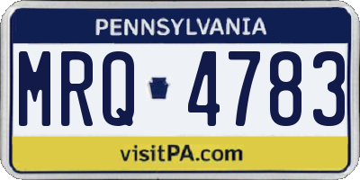 PA license plate MRQ4783