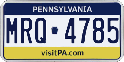 PA license plate MRQ4785