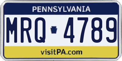 PA license plate MRQ4789
