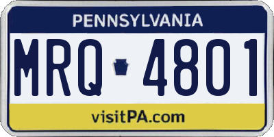 PA license plate MRQ4801