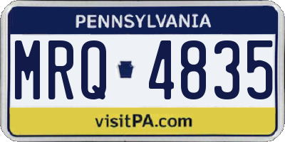 PA license plate MRQ4835