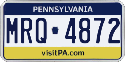 PA license plate MRQ4872