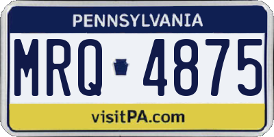 PA license plate MRQ4875