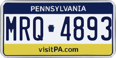 PA license plate MRQ4893