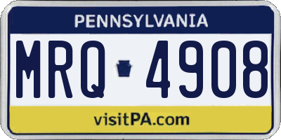 PA license plate MRQ4908