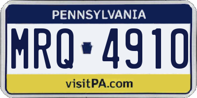 PA license plate MRQ4910