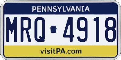 PA license plate MRQ4918