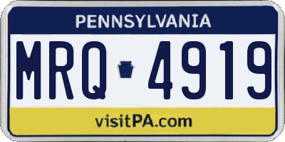 PA license plate MRQ4919