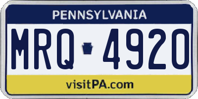 PA license plate MRQ4920