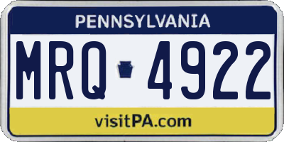 PA license plate MRQ4922
