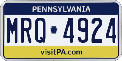 PA license plate MRQ4924
