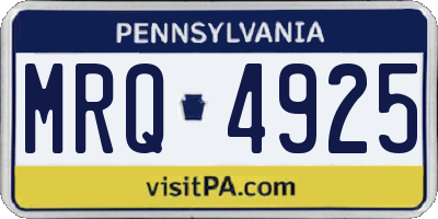 PA license plate MRQ4925