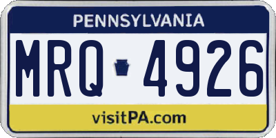 PA license plate MRQ4926