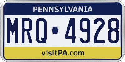 PA license plate MRQ4928