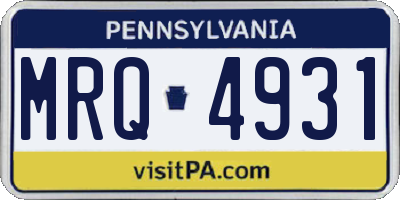 PA license plate MRQ4931