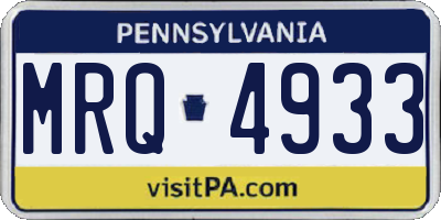 PA license plate MRQ4933