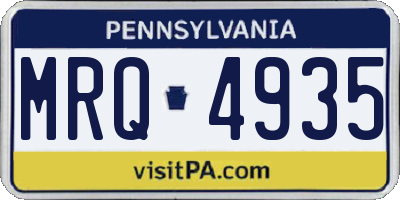 PA license plate MRQ4935