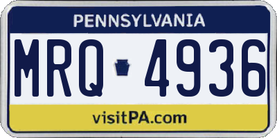 PA license plate MRQ4936