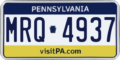 PA license plate MRQ4937