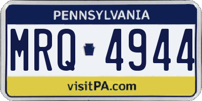 PA license plate MRQ4944