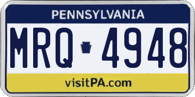 PA license plate MRQ4948