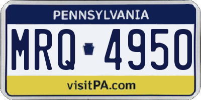 PA license plate MRQ4950
