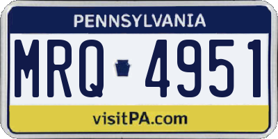 PA license plate MRQ4951