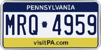 PA license plate MRQ4959