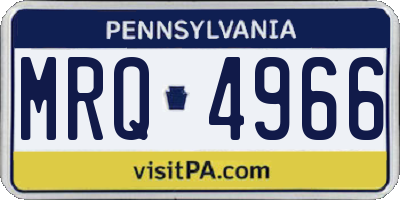 PA license plate MRQ4966