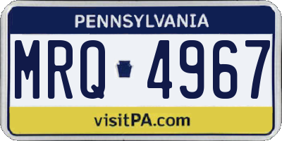 PA license plate MRQ4967