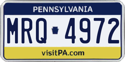 PA license plate MRQ4972