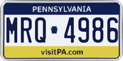 PA license plate MRQ4986