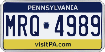 PA license plate MRQ4989