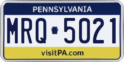 PA license plate MRQ5021