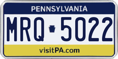 PA license plate MRQ5022