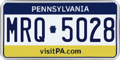 PA license plate MRQ5028